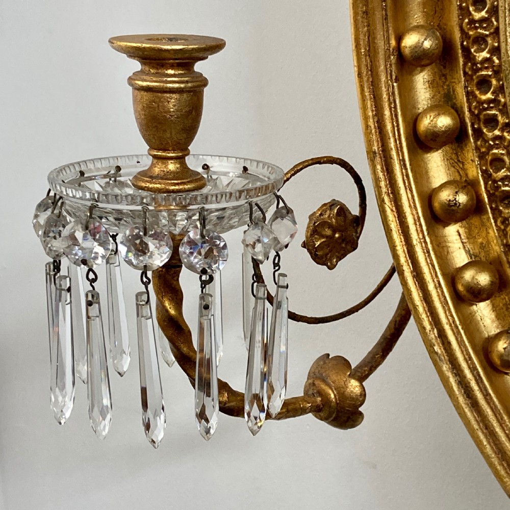 Large Regency Gilt-wood Convex Mirror, Circa 1815 View V