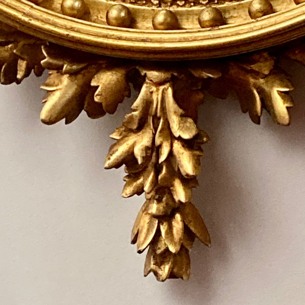 Large Regency Gilt-wood Convex Mirror, Circa 1815 View VII