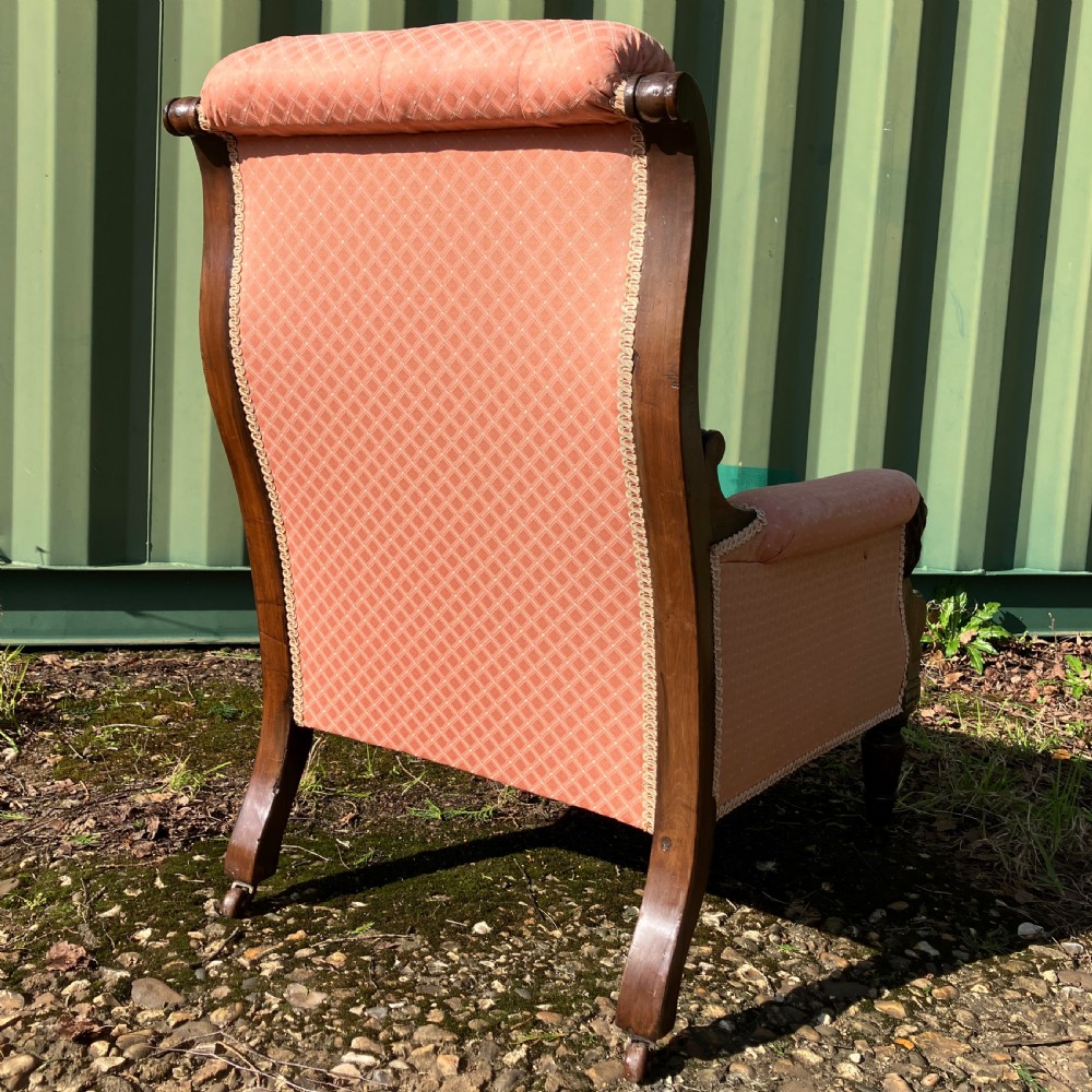 Victorian Mahogany Lions Head Upholstered Armchair, Circa 1860 View VI