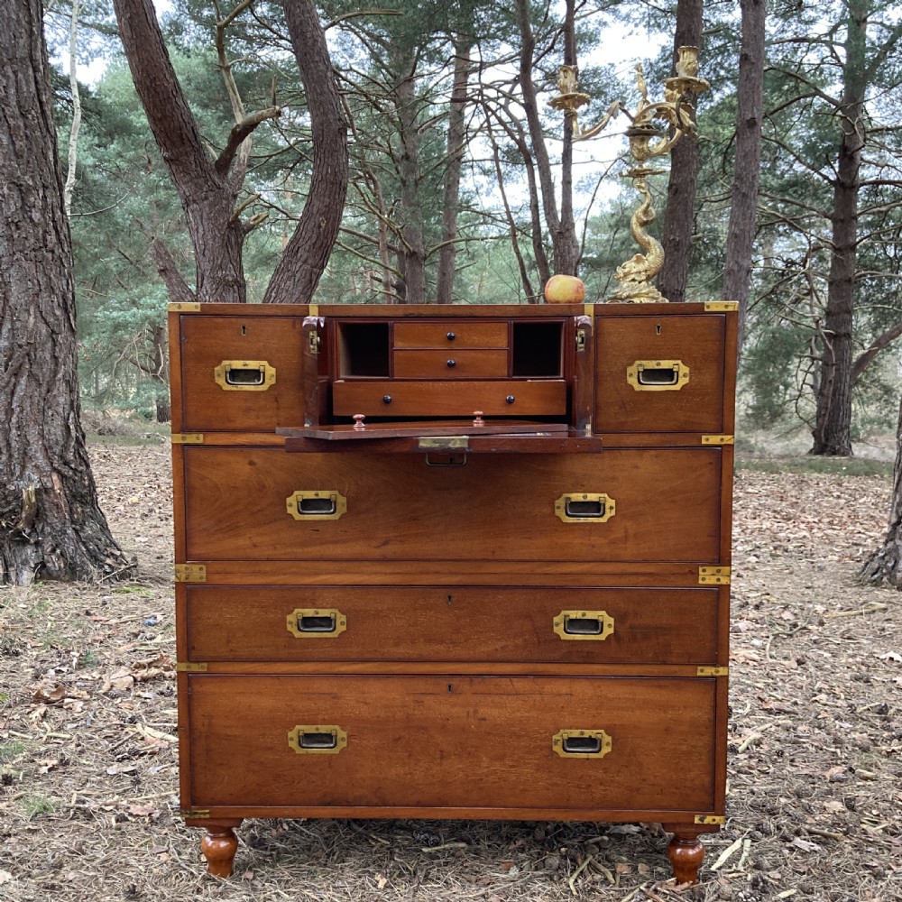 Mahogany Secretaire Military Campaign Chest, Circa 1899 View III