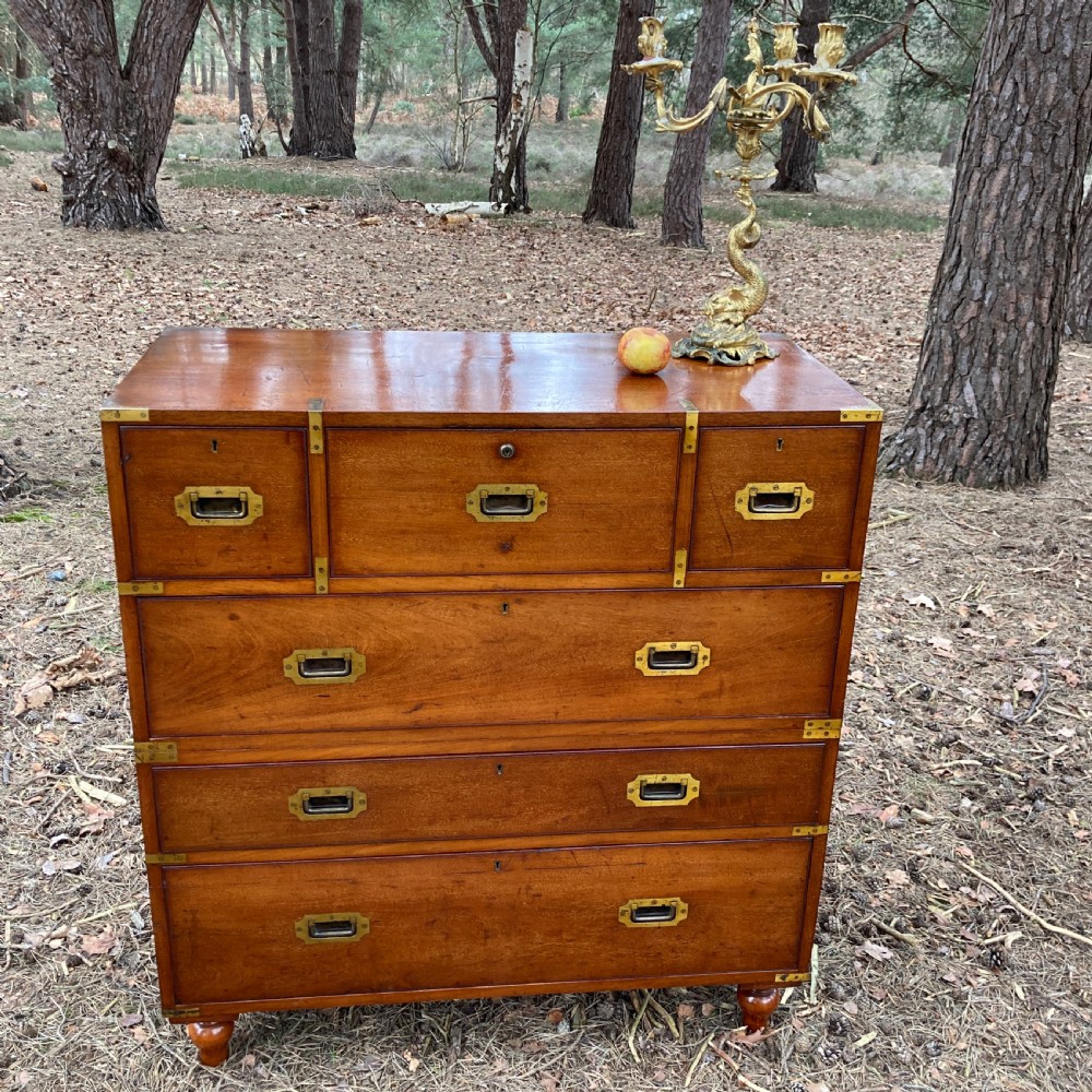 Mahogany Secretaire Military Campaign Chest, Circa 1899 View V