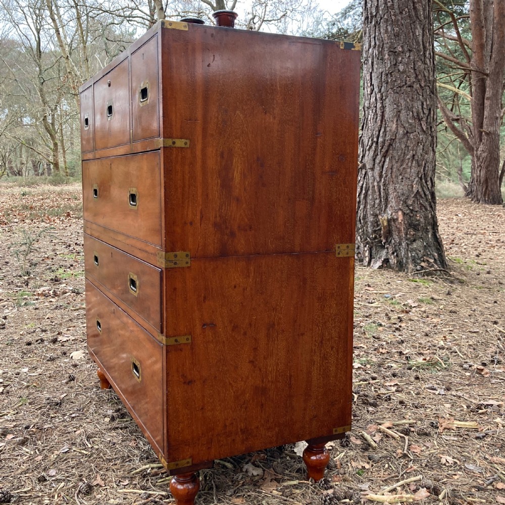 Mahogany Secretaire Military Campaign Chest, Circa 1899 View XIV