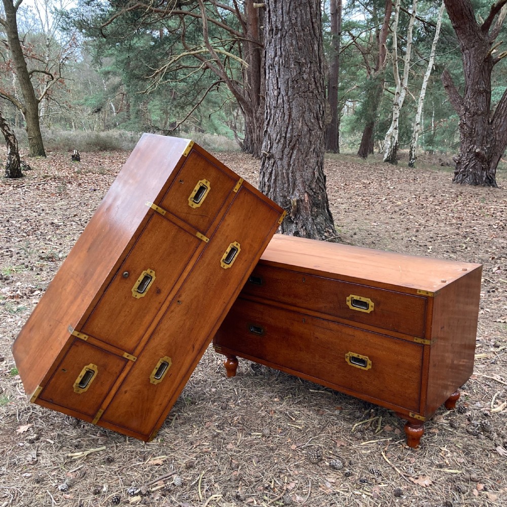 Mahogany Secretaire Military Campaign Chest, Circa 1899 View XVII