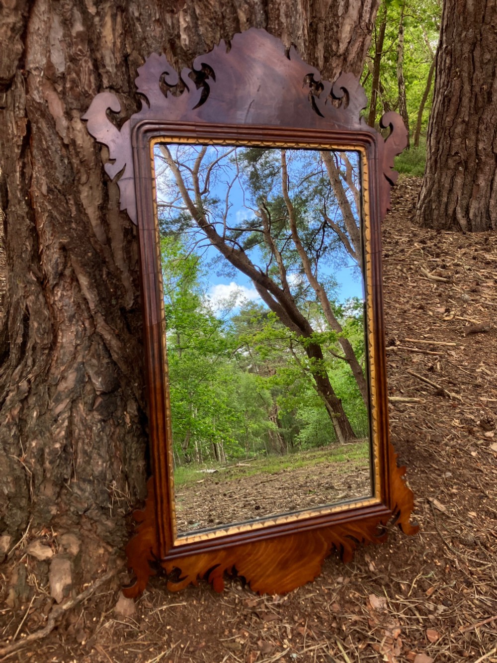 Mahogany Fretwork Mirror, Circa 1900 View III