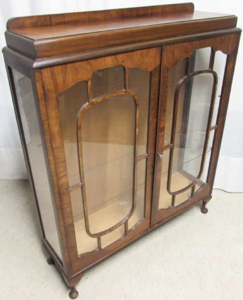 Burr Walnut Art Deco Display Cabinet