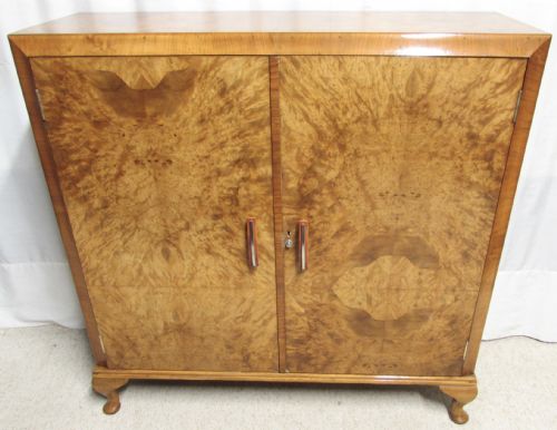 Art Deco Burr Walnut Cupboard