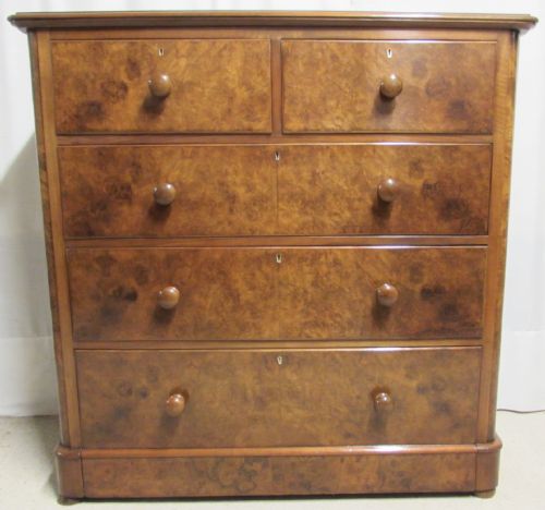 Burr Walnut Victorian Chest of Drawers