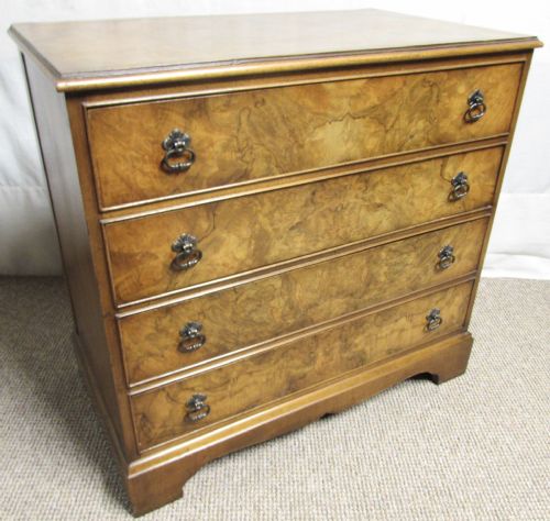 Burr Walnut 4 Drawer Chest of Drawers