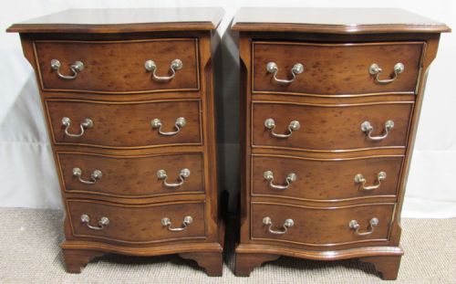 Pair Serpentine Bedside Cabinets