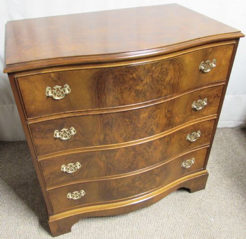 Burr Walnut Serpentine Chest of Drawers