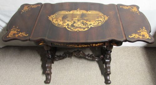 Continental Rosewood Marquetry Sofa Table