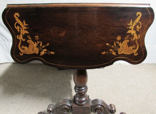 fig 1. Continental Rosewood Marquetry Sofa Table