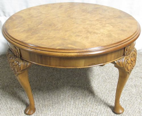 Round Burr Walnut Coffee Table