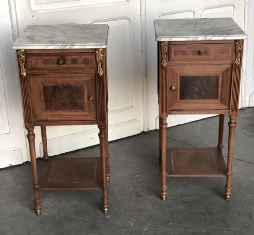 Pair French Bedside Cupboards