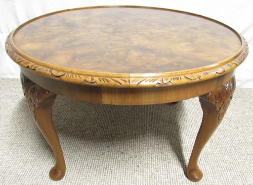 Burr Walnut Round Coffee Table
