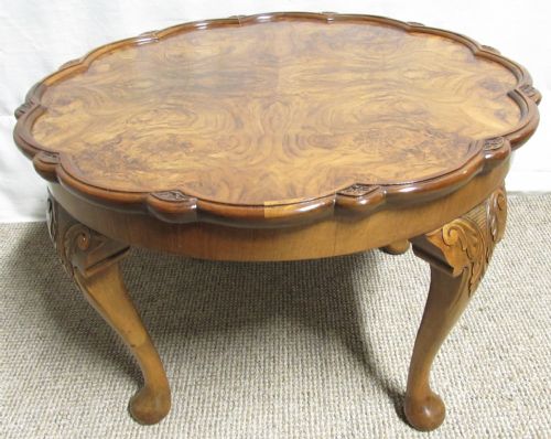Shaped Burr Walnut Coffee Table