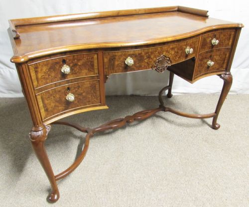 Burr Walnut Serpentine Desk