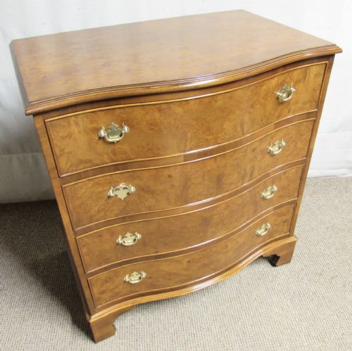 Burr Walnut Serpentine Chest of Drawers