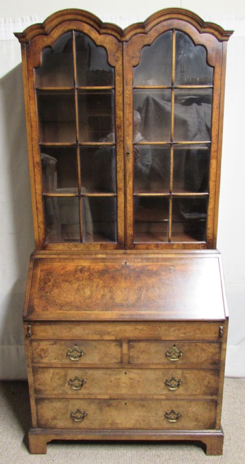 Quality Walnut Bureau Bookcase