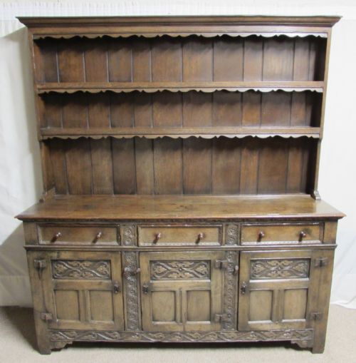 Very Good Large Ipswich Green Oak Dresser