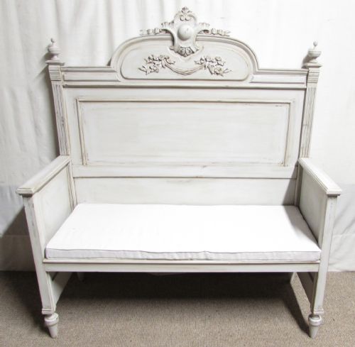 French Original Paint Hall Bench
