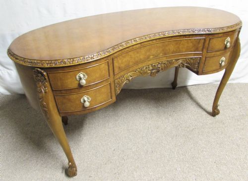 Burr Walnut Kidney Dressing Table