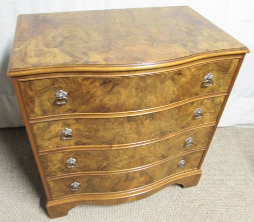 Burr Walnut Serpentine Chest of Drawers