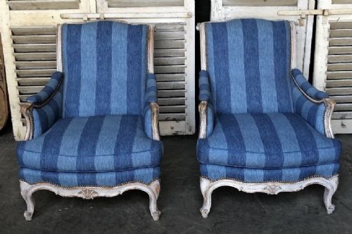 Pair Bergere French Arm Chairs