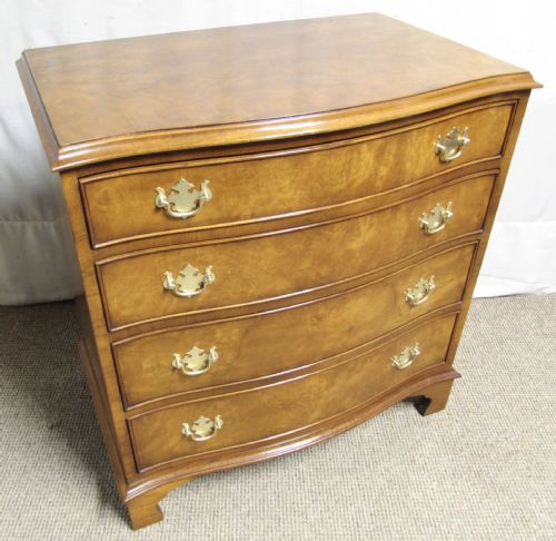 Burr Walnut Serpentine Chest of Drawers