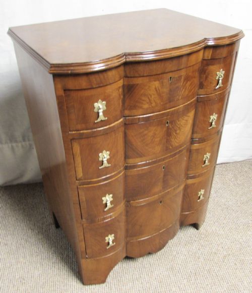 Walnut Shaped Front Chest of Drawers