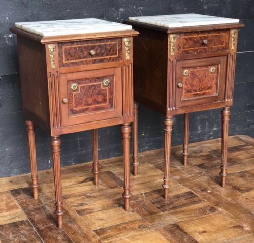 Pair French Louis Xvi Bedside Cupboards