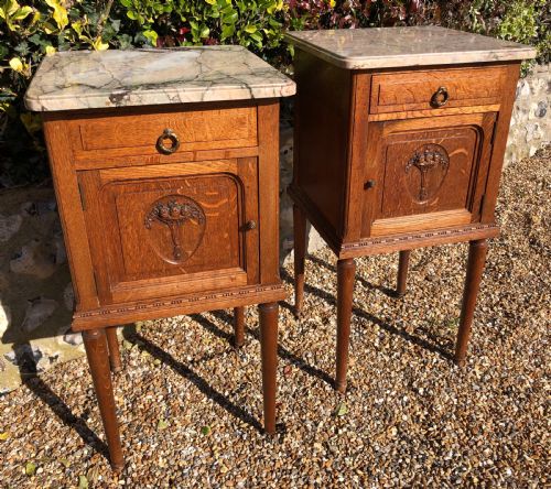 Pair French Bedside Cabinets
