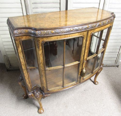 Finest Quality Burr Walnut Display Cabinet