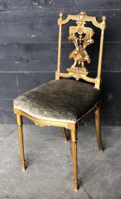 Delightful French Gilt Wood Chair