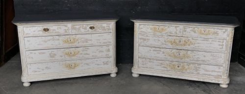 Pair French Commode Chest of Drawers