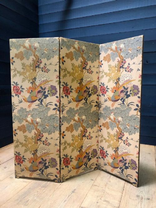 Silk Painted 3 Fold Screen