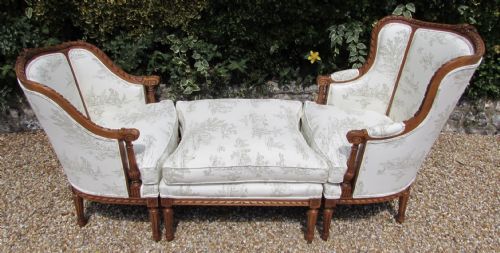 French 3 Part Duchesse Brisee/2 Chairs and Stool