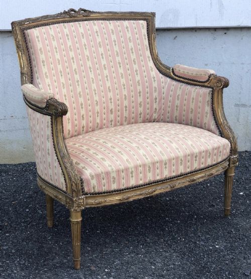 French Marquise Gilt Wood Settee