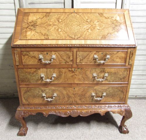Queen Anne Burr Walnut Bureau
