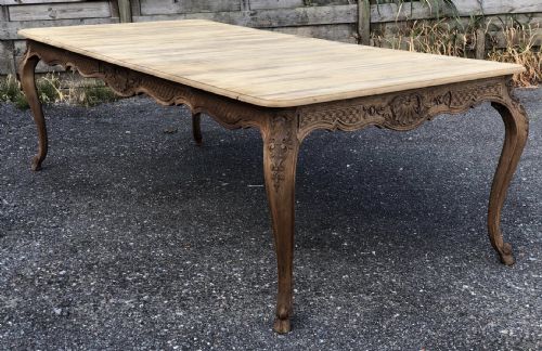 French Louis Xv Bleached Oak Dining Table