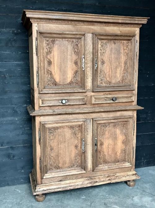 18th Century Bleached Oak French Cabinet