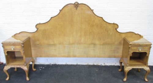 Pair Burr Walnut Bedsides (Can Be Without Headboard)