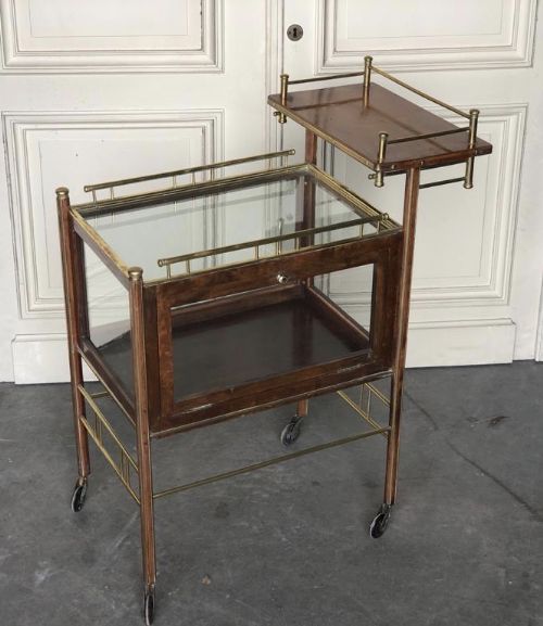 Fine Quality French Brass Drinks Trolley