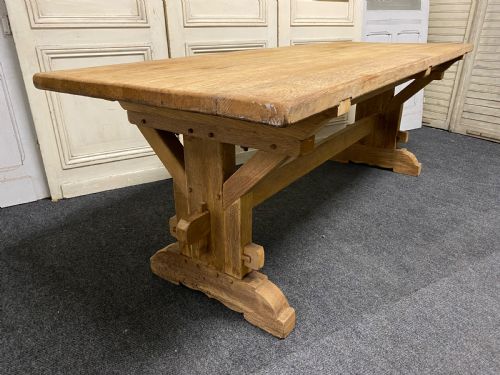 Bleached Oak Farmhouse Dining Table