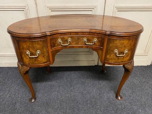 Burr Walnut Kidney Shaped Dressing Table