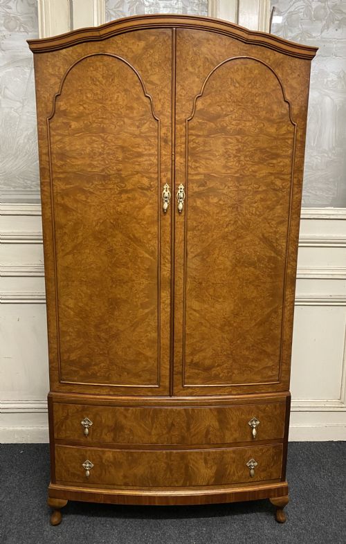 Burr Walnut Queen Anne Wardrobe