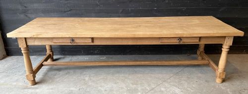 Extra Long Bleached French Oak Farmhouse Table