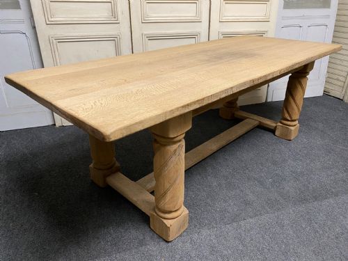 French Bleached Oak Farmhouse Table