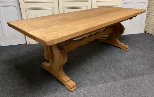 French Bleached Oak Farmhouse Dining Table