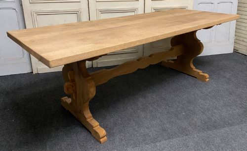 French Bleached Oak Farmhouse Dining Table